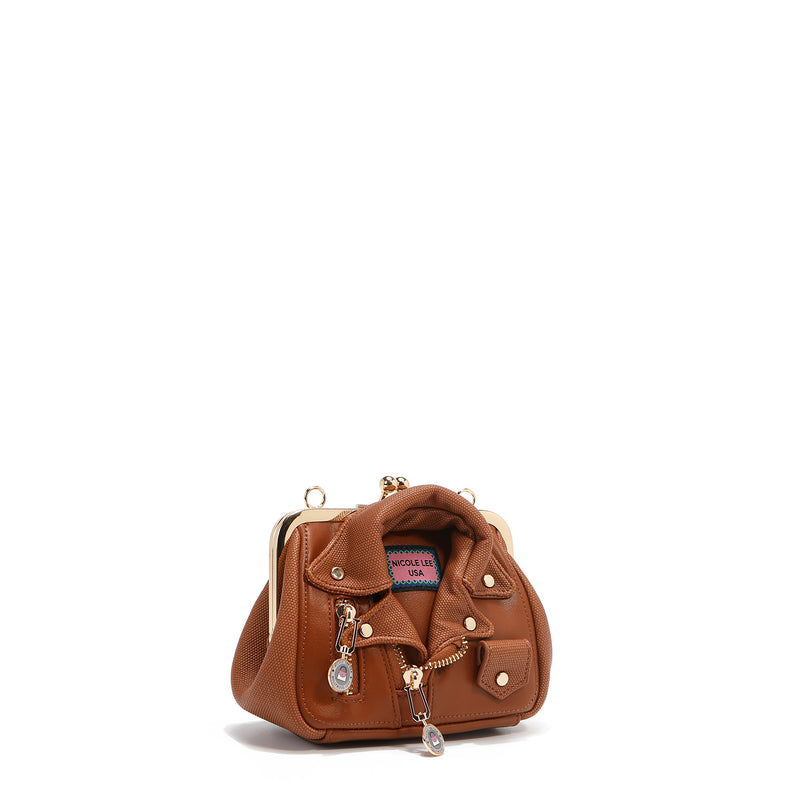 MINI BOLSO BANDOLERA MOTO CHIC (MARRON)