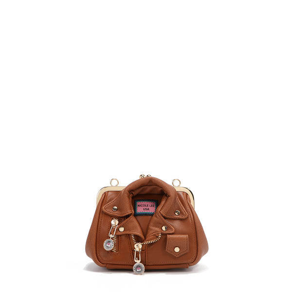 MINI BOLSO BANDOLERA MOTO CHIC (MARRON)
