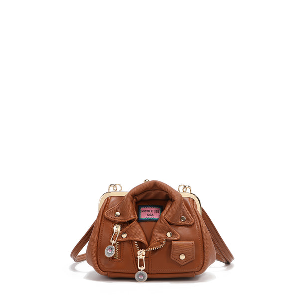 MINI BOLSO BANDOLERA MOTO CHIC (MARRON)