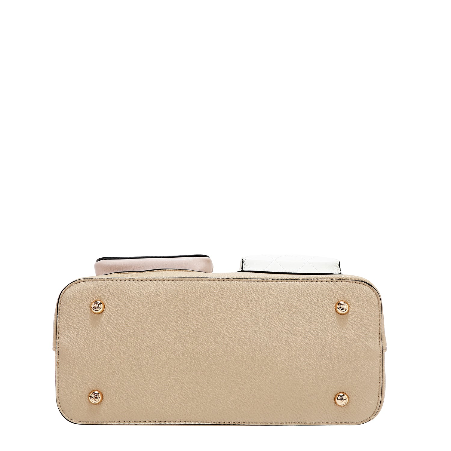 BOLSO SHOPPER CON BOLSILLO Y BLOQUES DE COLOR (TAUPE)