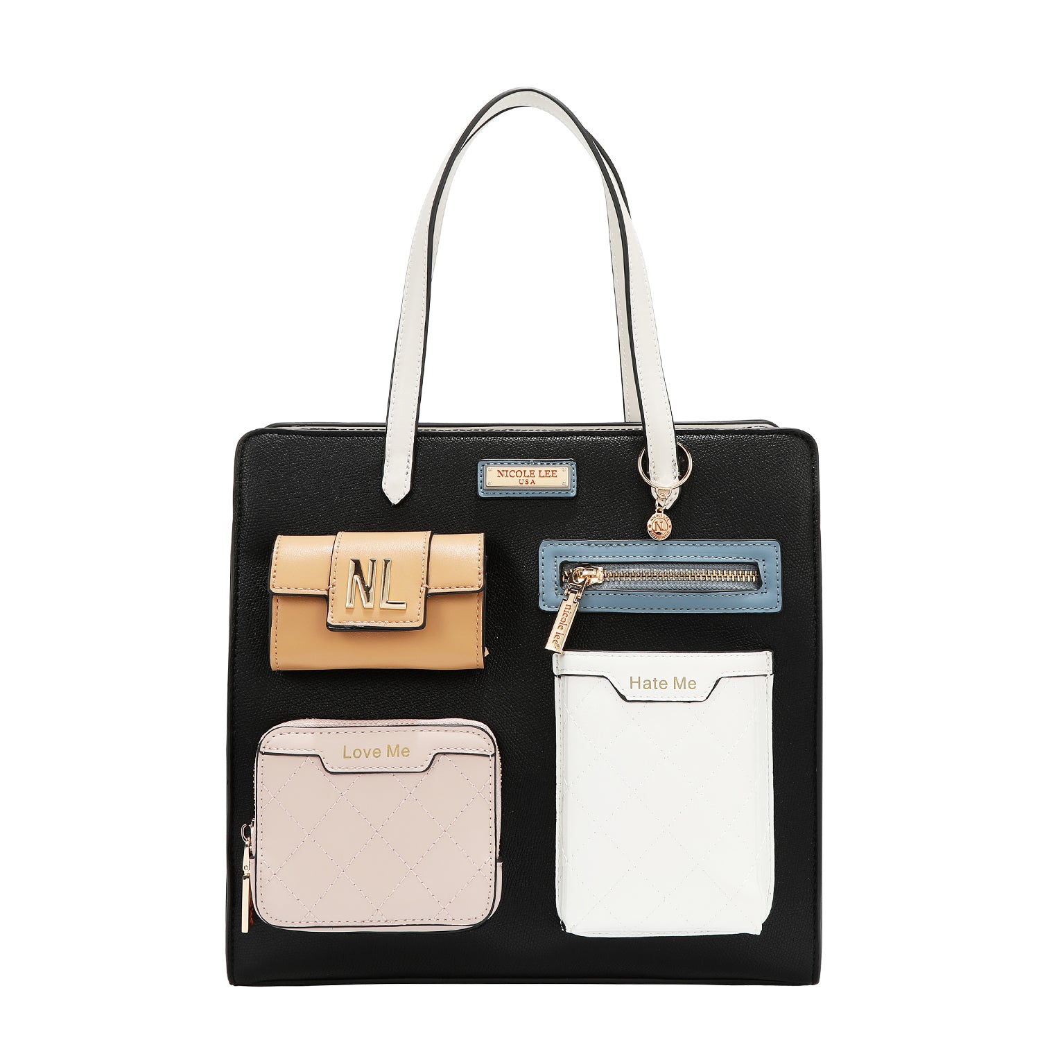 Sac de poche avec blocs de couleur (noir)