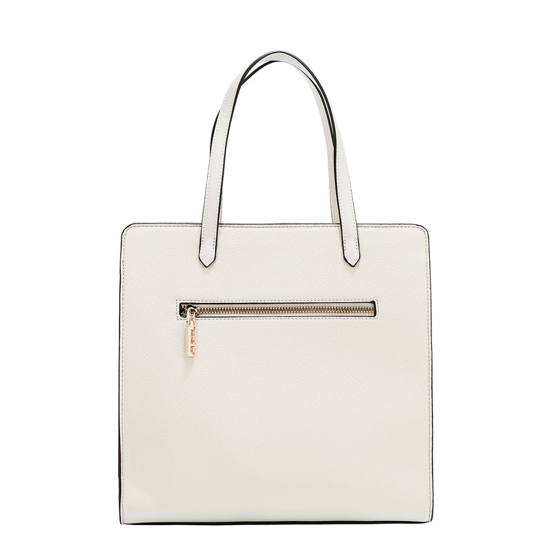 BOLSO DE BOLSILLO CON BLOQUES DE COLOR (BLANCO)