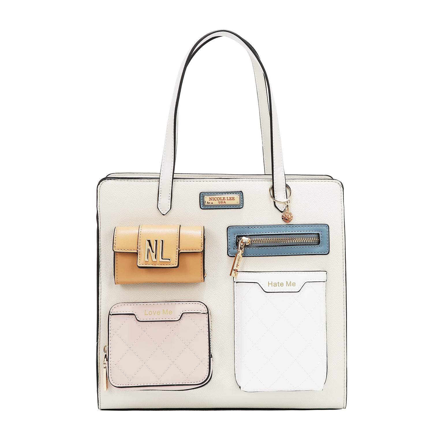 Sac de poche avec blocs de couleurs (blanc)