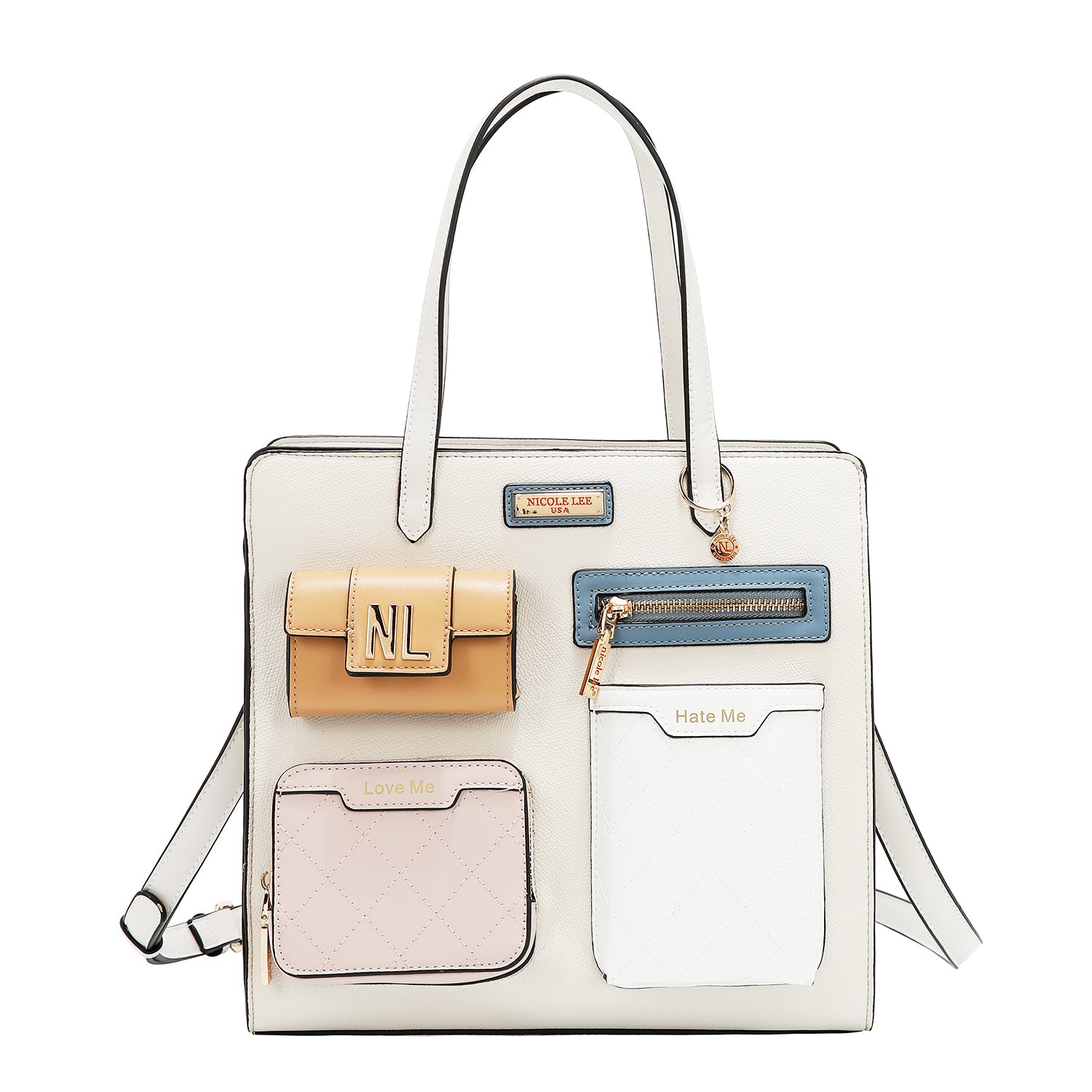 Sac de poche avec blocs de couleurs (blanc)