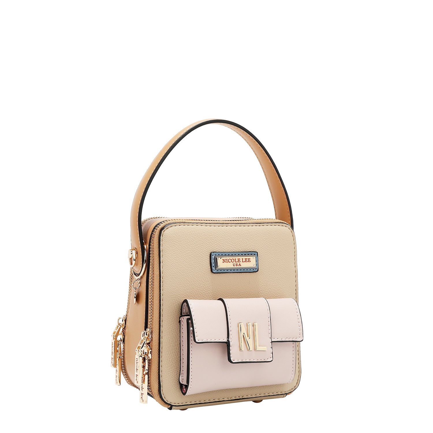 Bandolera avec des blocs de poche et de couleur (taupe)