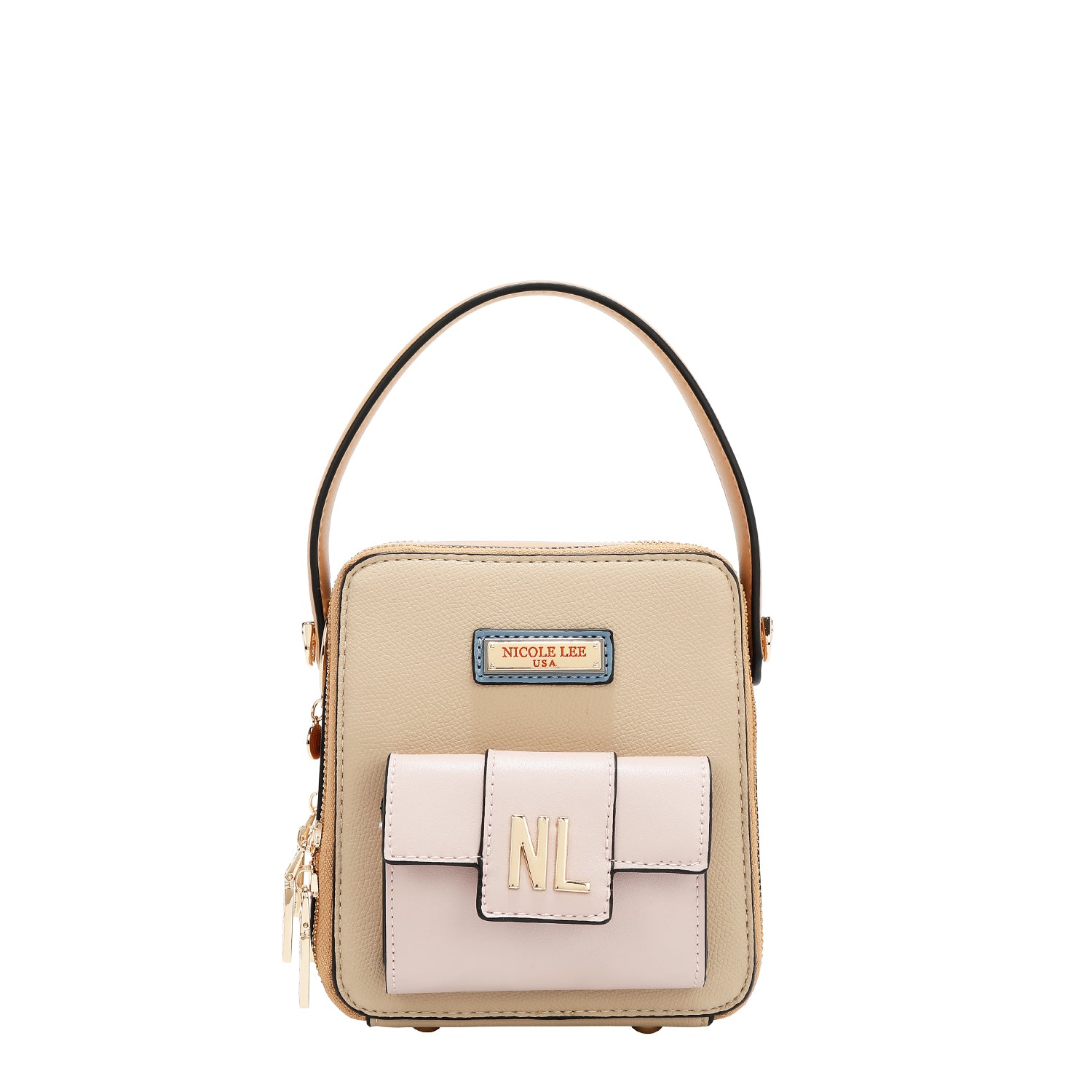 Bandolera avec des blocs de poche et de couleur (taupe)