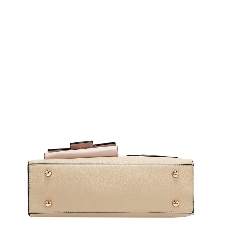 BOLSO DE BOLSILLO CON BLOQUES DE COLOR (TAUPE)