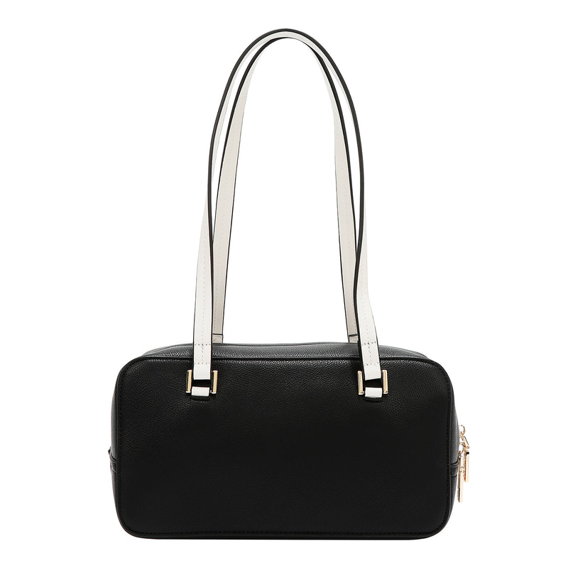 BOLSO DE HOMBRO CON BOLSILLO Y BLOQUES DE COLOR (NEGRO)