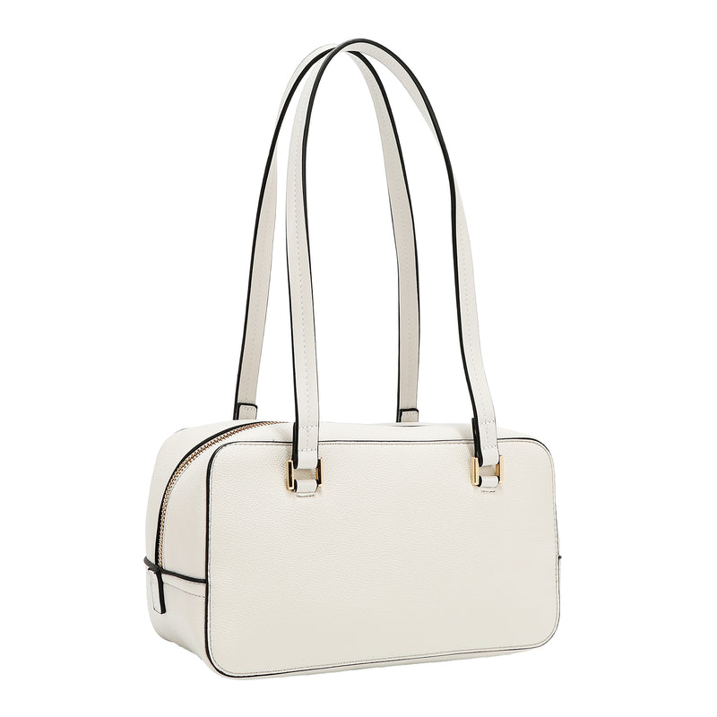 BOLSO DE HOMBRO CON BOLSILLO Y BLOQUES DE COLOR (BLANCO)