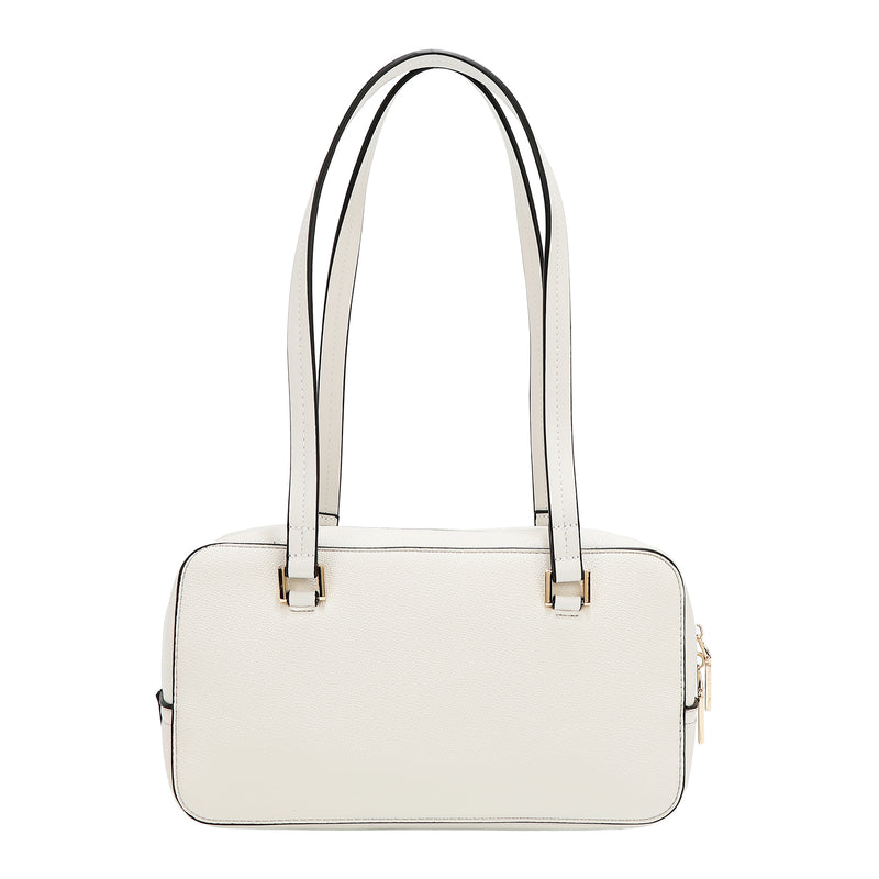 BOLSO DE HOMBRO CON BOLSILLO Y BLOQUES DE COLOR (BLANCO)
