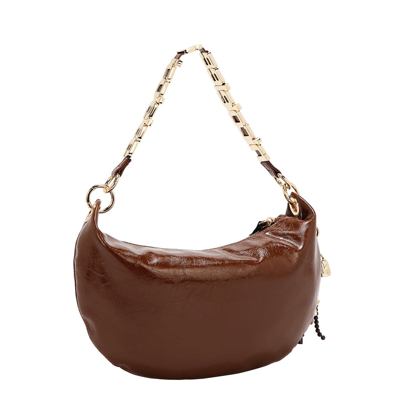 BOLSO DE HOMBRO BRILLANTE LUXE (MARRON)