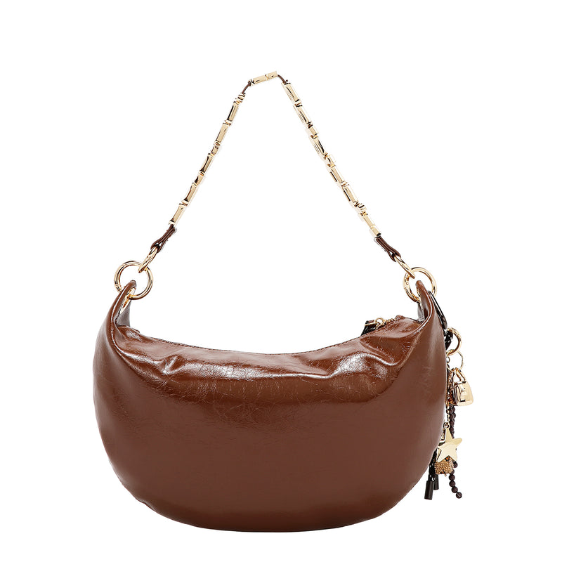 BOLSO DE HOMBRO BRILLANTE LUXE (MARRON)