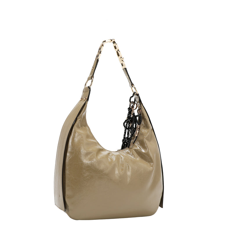 BOLSO HOBO LUXE CON BRILLO (OLIVA)