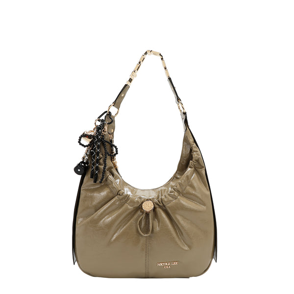 BOLSO HOBO LUXE CON BRILLO (OLIVA)