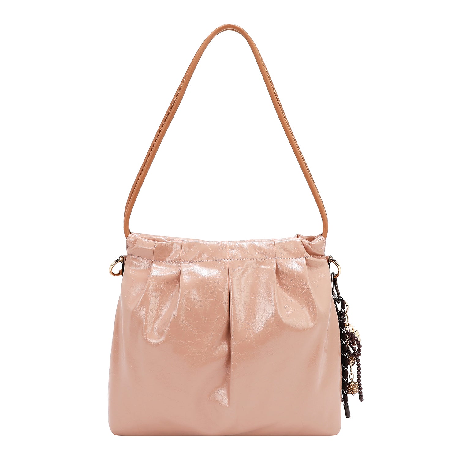 BOLSA DE HOMBRO CUADRADA DE LUJO SHIMMER (ROSA)