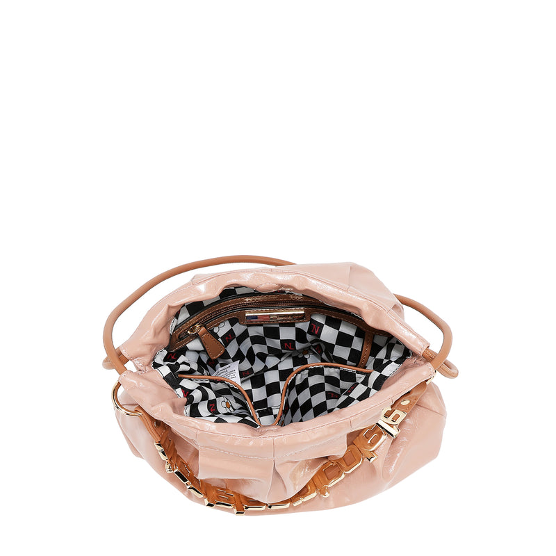 BOLSA DE HOMBRO CUADRADA DE LUJO SHIMMER (NEGRO)