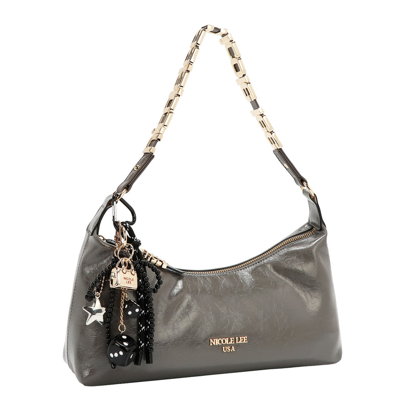 BOLSO DE HOMBRO LUXE SHIMMER (GRIS)