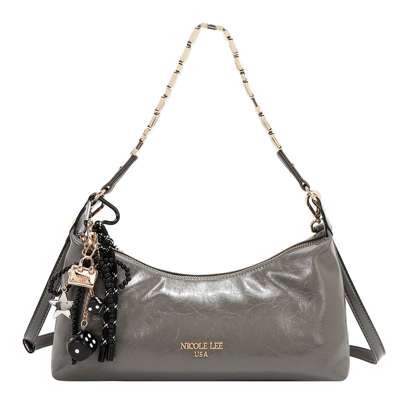 BOLSO DE HOMBRO LUXE SHIMMER (GRIS)