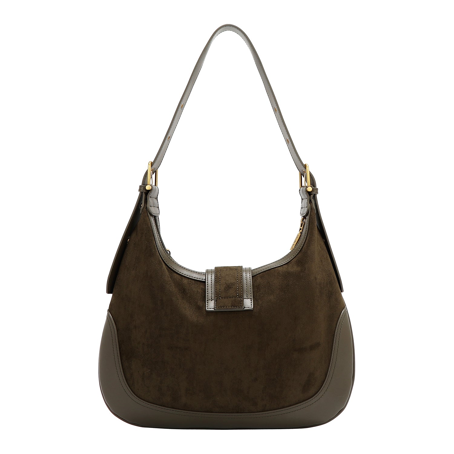 SAC BANDOULIÈRE AVEC DESIGN FLORAL EN FORME DE CROIX DE LUNE (OLIVE)
