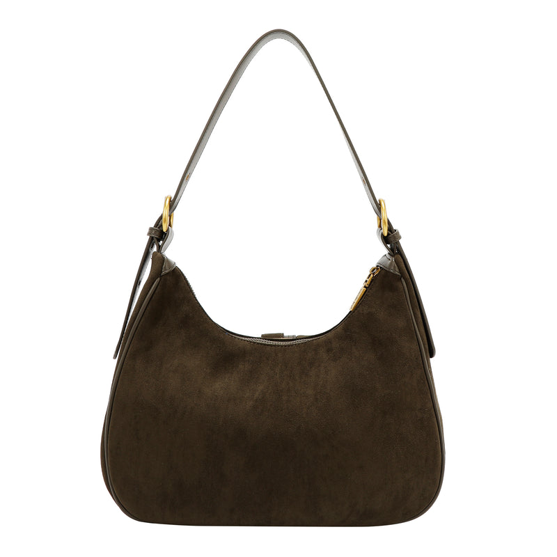 SHOULDER BAG WITH FLORAL DESIGN (OLIVE)