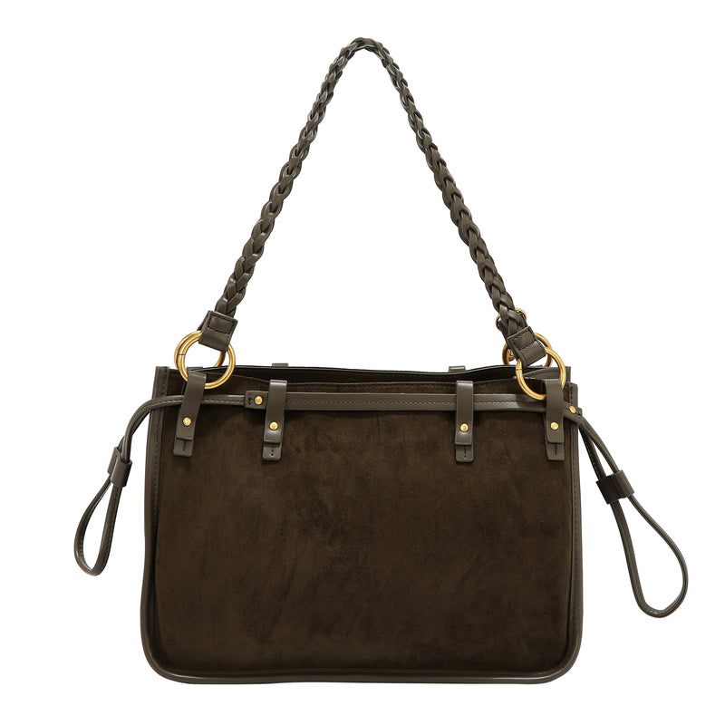 HANDBAG WITH FLORAL DESIGN (OLIVE)