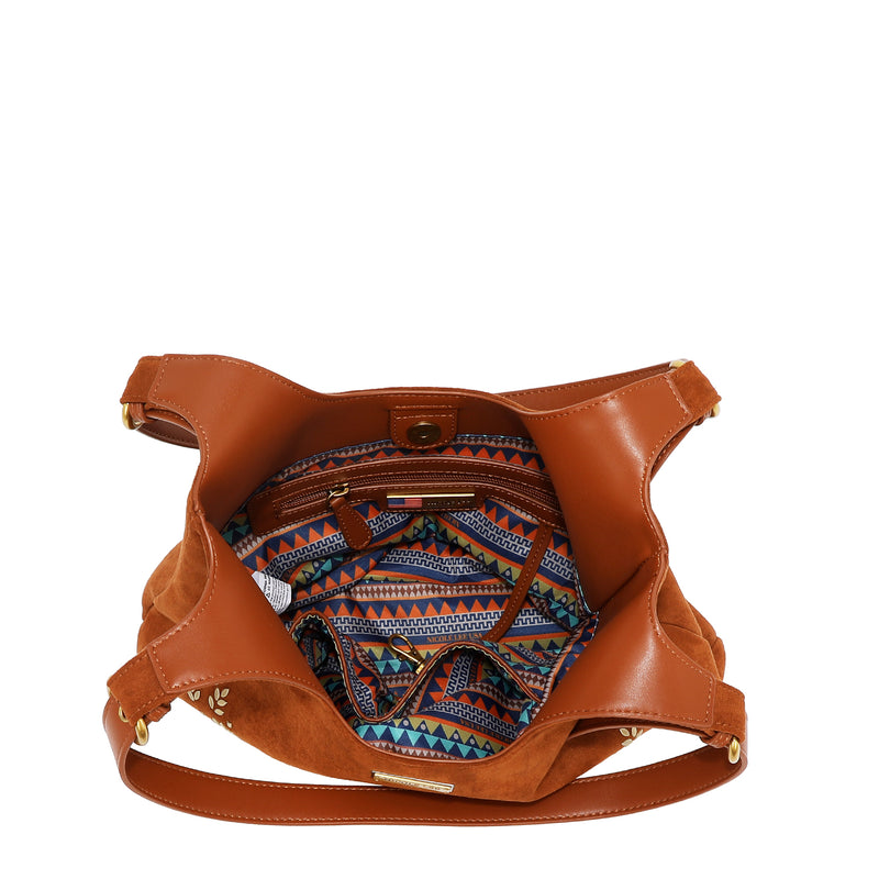 BOLSO HOBO CON DISEÑO FLORAL (OLIVA)