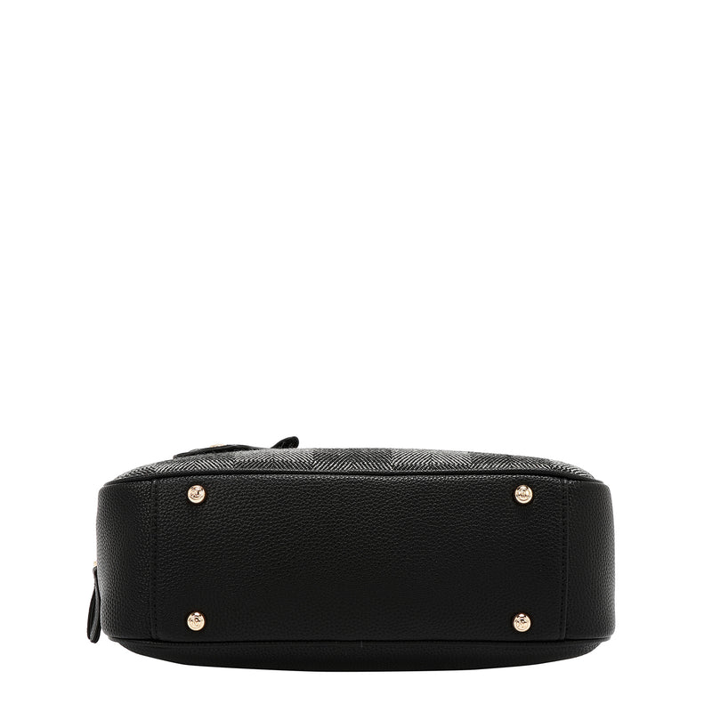 BOLSO BOSTON CHIC CON CUADROS (NEGRO)