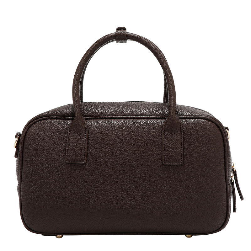 BOLSO BOSTON CHIC CON CUADROS (MARRON CLARO)
