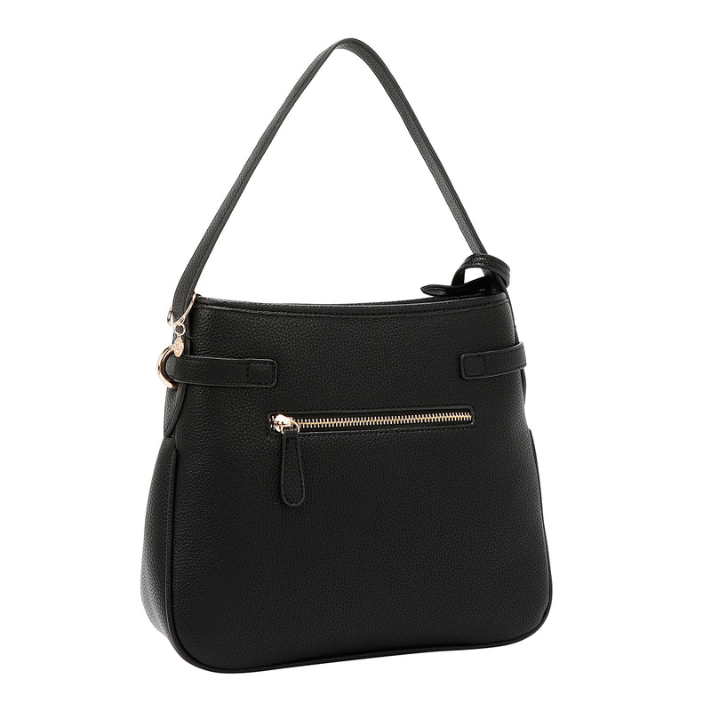 BOLSO HOBO CHIC CON CUADROS (NEGRO)