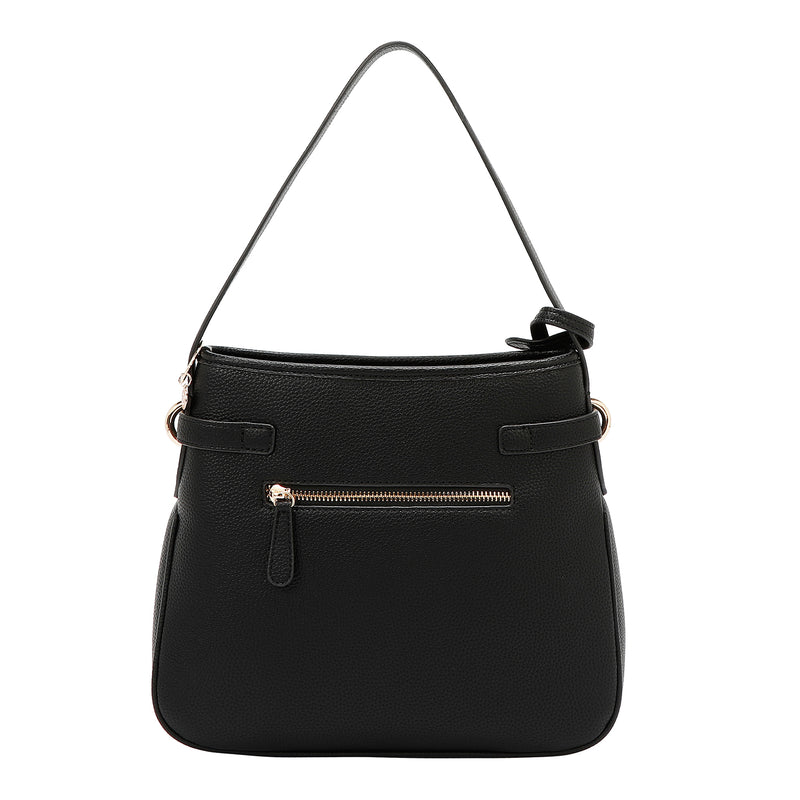 BOLSO HOBO CHIC CON CUADROS (NEGRO)