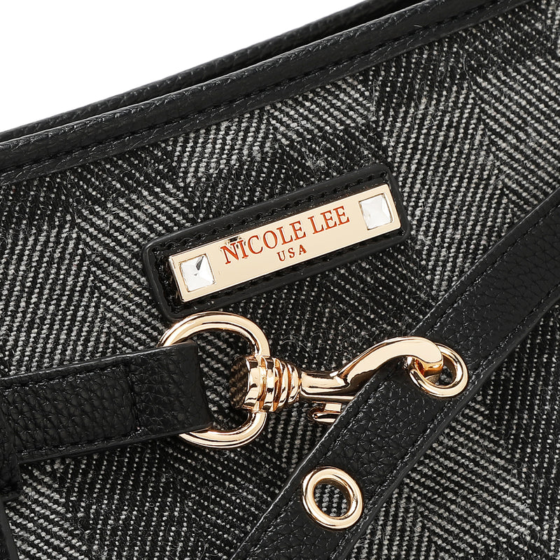 BOLSO HOBO CHIC CON CUADROS (NEGRO)