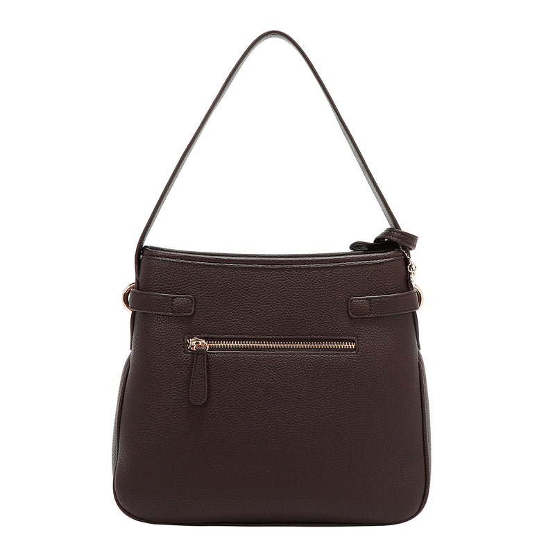 BOLSO HOBO CHIC CON CUADROS (MARRON)