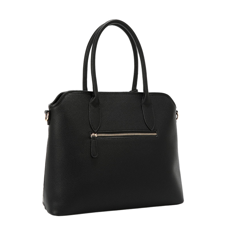 BOLSO TOTE CHIC CON CUADROS (NEGRO)