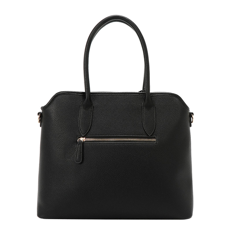 BOLSO TOTE CHIC CON CUADROS (NEGRO)