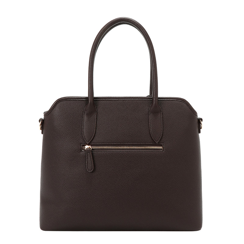 BOLSO TOTE CHIC CON CUADROS (MARRON)