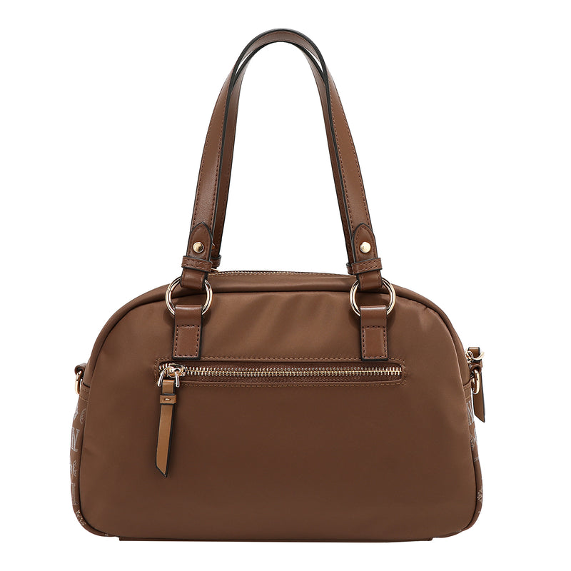 BOLSO BOSTON CON LOGOTIPO MONOGRAMA (MARRON)