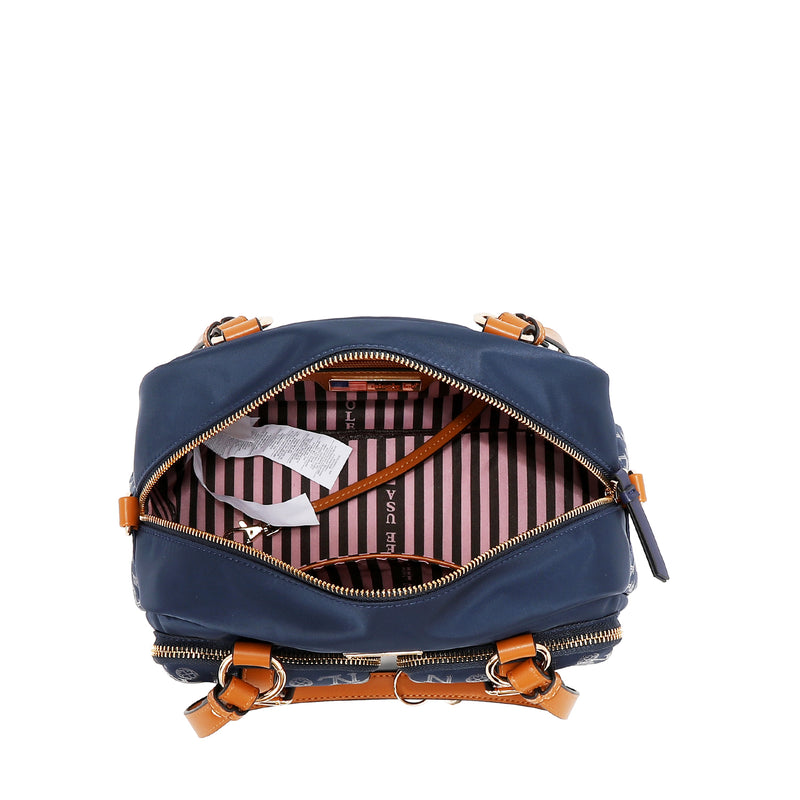 BOLSO BOSTON CON LOGOTIPO MONOGRAMA (ROJO)