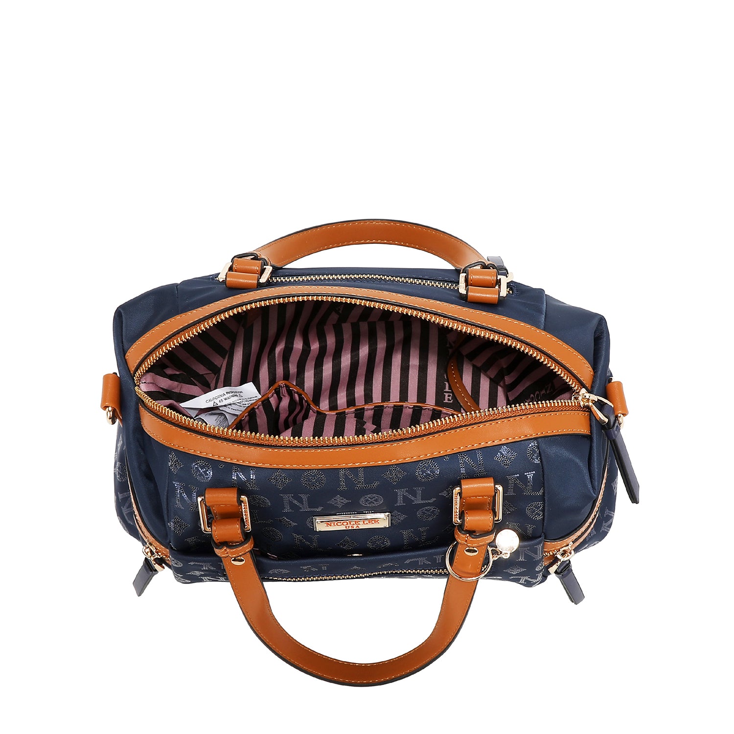 SATCHEL BAG WITH MONOGRAM LOGO (BROWN)