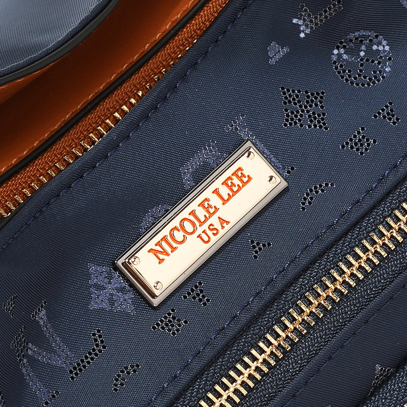 BOLSO DE HOMBRO CON LOGO MONOGRAMA (AZUL)