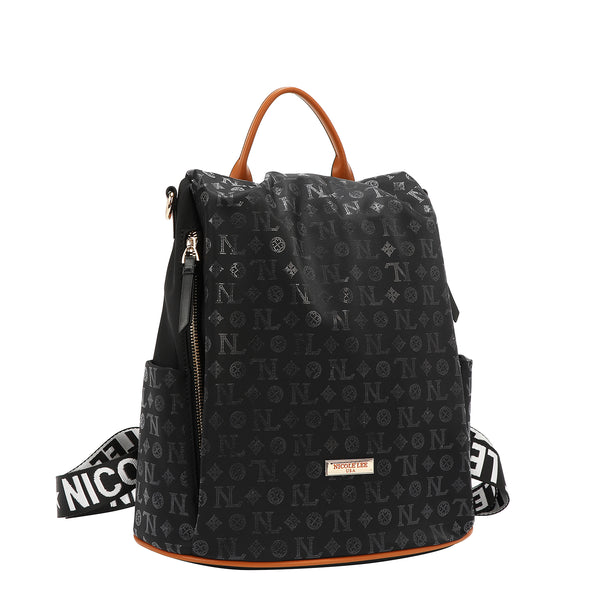 MOCHILA CON LOGOTIPO MONOGRAMA (NEGRO)