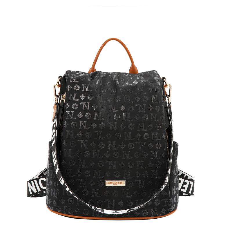 MOCHILA CON LOGOTIPO MONOGRAMA (NEGRO)