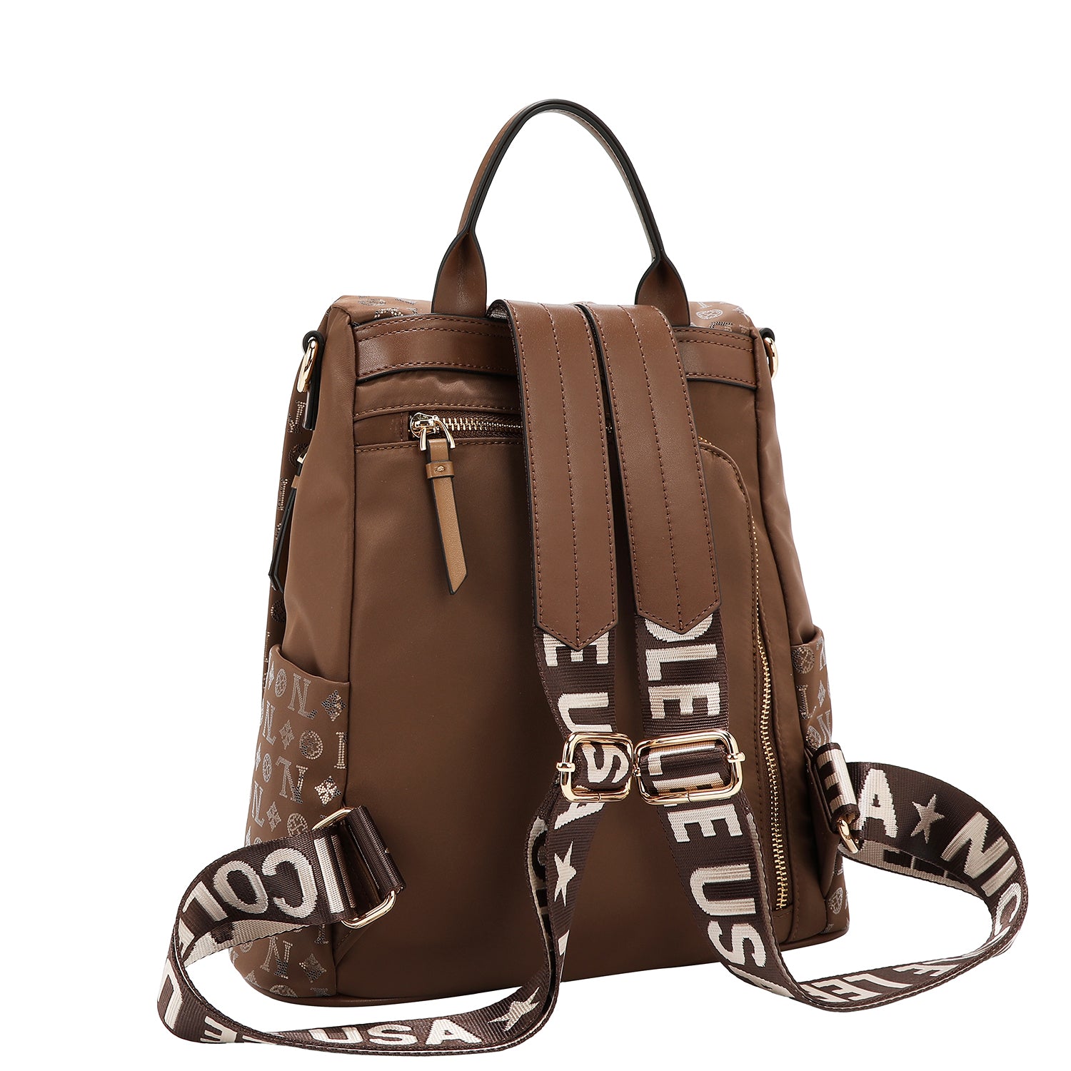 MOCHILA CON LOGOTIPO MONOGRAMA (MARRON)