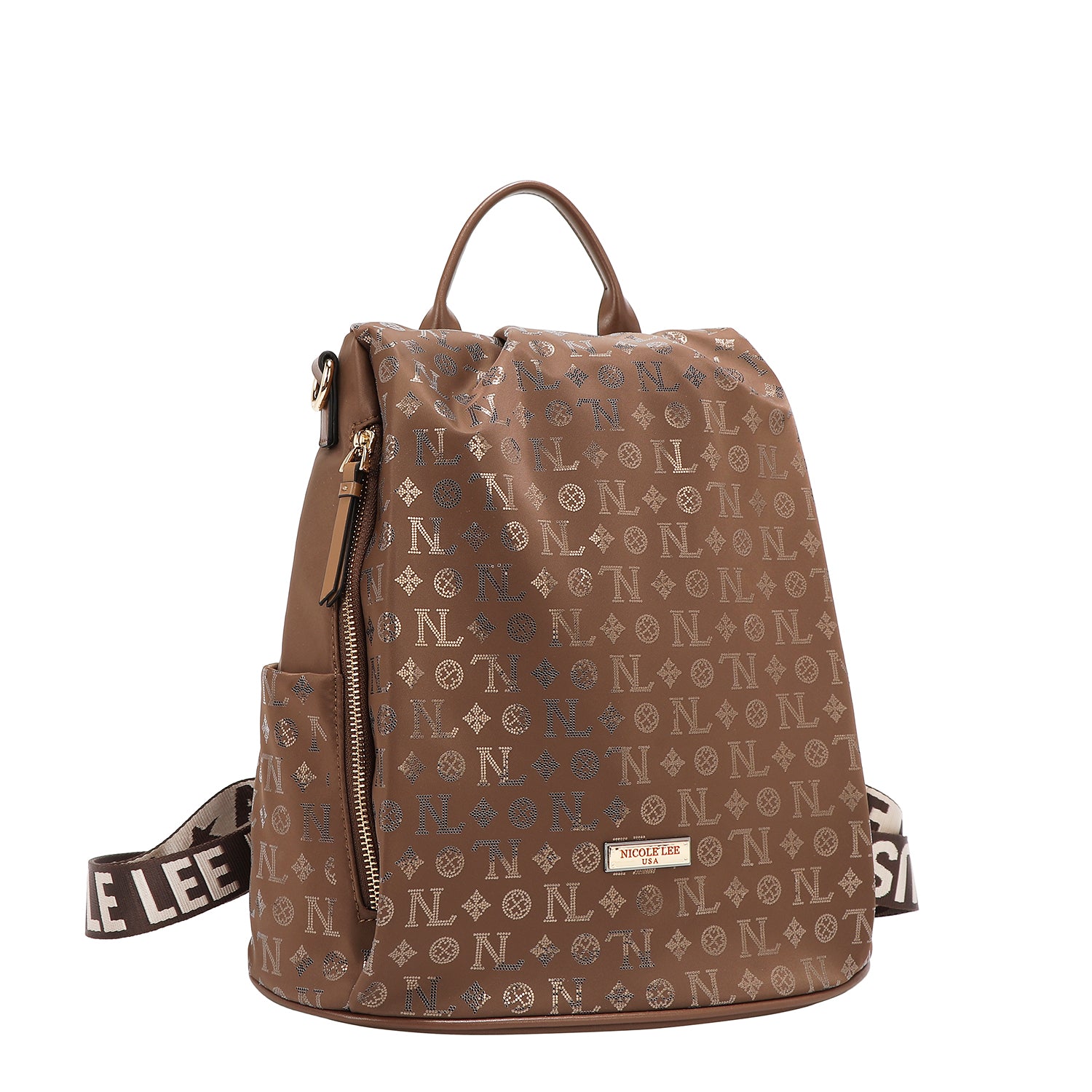 MOCHILA CON LOGOTIPO MONOGRAMA (MARRON)