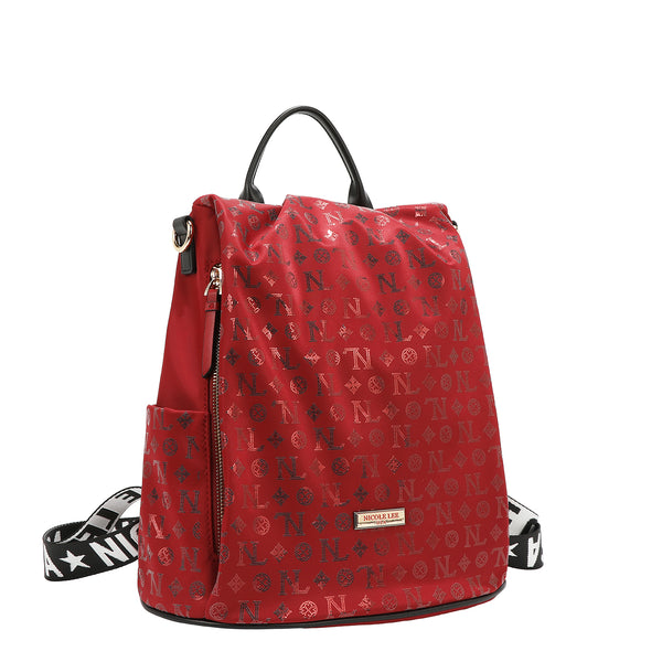 MOCHILA CON LOGOTIPO MONOGRAMA (ROJO)