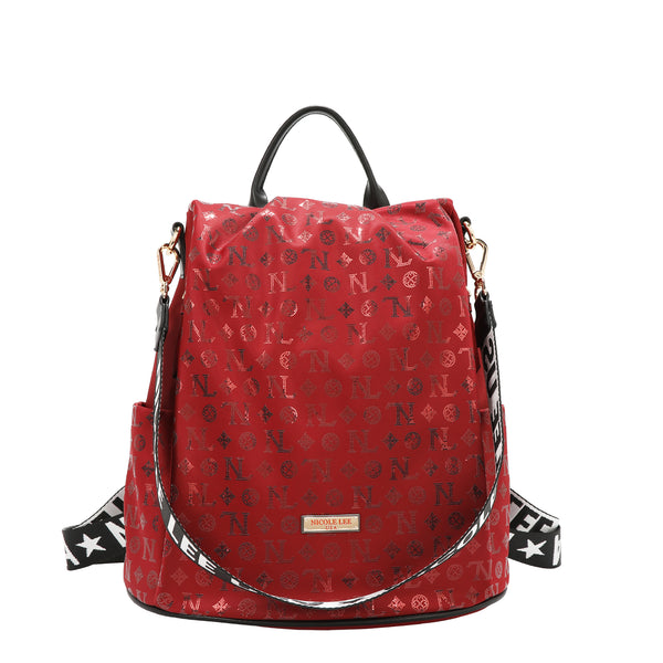 MOCHILA CON LOGOTIPO MONOGRAMA (ROJO)