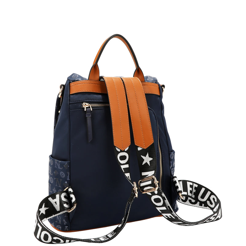 MOCHILA CON LOGOTIPO MONOGRAMA (AZUL)