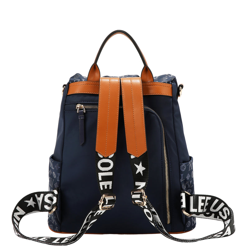 MOCHILA CON LOGOTIPO MONOGRAMA (AZUL)