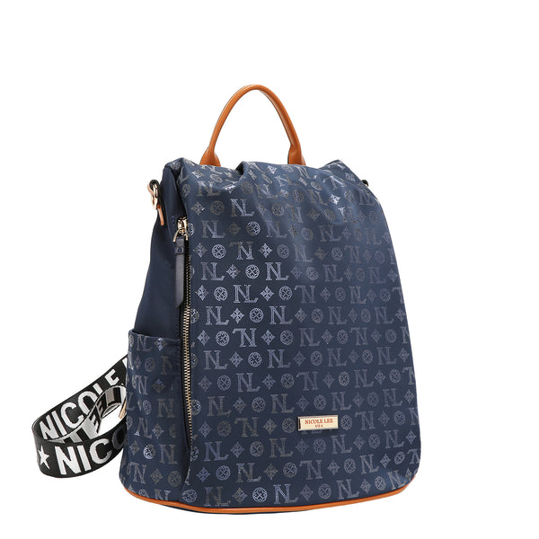 MOCHILA CON LOGOTIPO MONOGRAMA (AZUL)