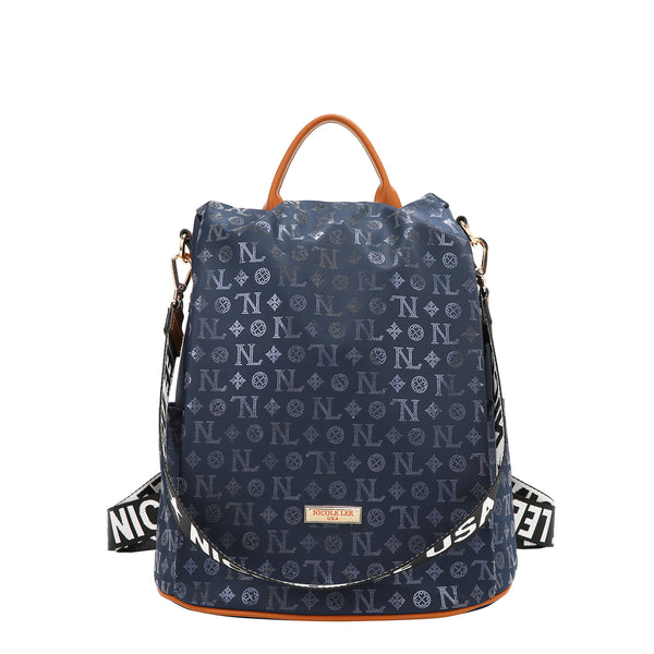 MOCHILA CON LOGOTIPO MONOGRAMA (AZUL)