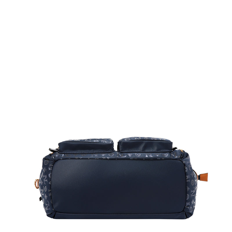 BOLSO DE COMPRAS CON LOGOTIPO MONOGRAMA (AZUL)